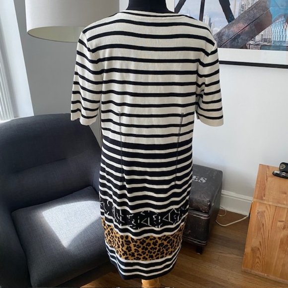 Marc Cain Marccain Sport Knit Striped Leopard Dress US12 (Marc Cain N5) … - Picture 4 of 8